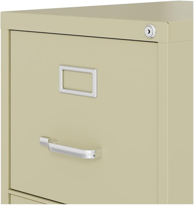 Pemberly Row Set of 6 4-Drawer Letter Width Vertical File Cabinet in Putty/Beige
