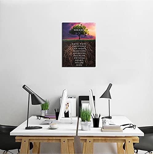 Generic Success Tree Inspirational Wall Art Inspiring Canvas Prints Entrepreneur Quotes Poster Print Artwork Office Decoration Living Room Bedroom Ready to Hang[18 W x 24 H]