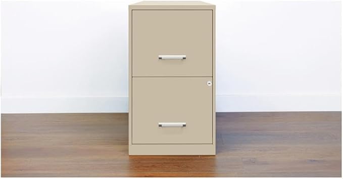 Scranton & Co Set of 2 18" D 2-Drawers Metal File Cabinet in Putty/Beige