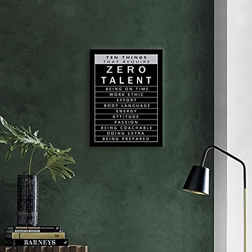 Inspirational Canvas Wall Art Ten Things That Require Zero Talent Inspirational Painting Entrepreneur Quote Poster Printing Artwork Home Office Bedroom Decoration Frame Ready to Hang[18" W x 24" H]