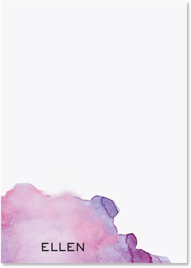 Current Watercolor Mark Personalized Notepad Sets - Set of 4, 100-sheet pads, Add Your Name, Largest pad 4-1/4" x 6-3/4", Personalized Stationery, Graduation Gift