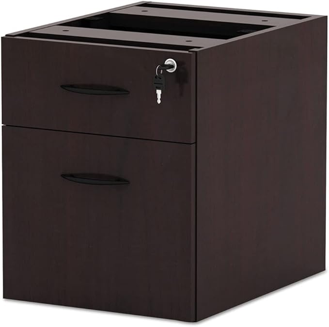 Alera Valencia Series 16 by 22 by 22-Inch 3/4 Box and File Pedestal, Mahogany