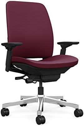 Steelcase Amia Task Chair: Black Frame/Polished Aluminum Base - 4 Way Adjustable Arms - Hard Floor Casters