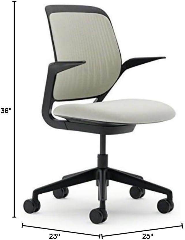 Steelcase Cobi Chair: Fixed Arms - Standard Carpet Casters - Cogent Coconut Fabric