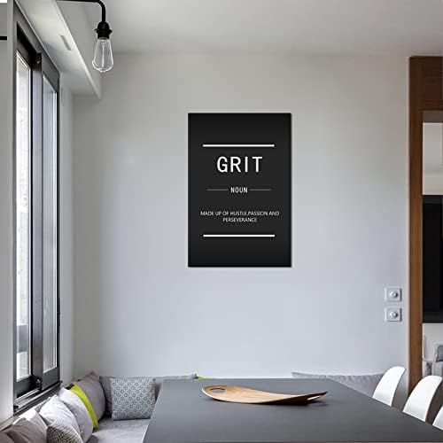 Success Canvas Wall Art Grit Noun Wall Decoration Inspirational Painting Poster Inspiring Positive Proverb Office Decoration Living Room Room Stretch Frame Ready to Hang[24''W x 36''H]