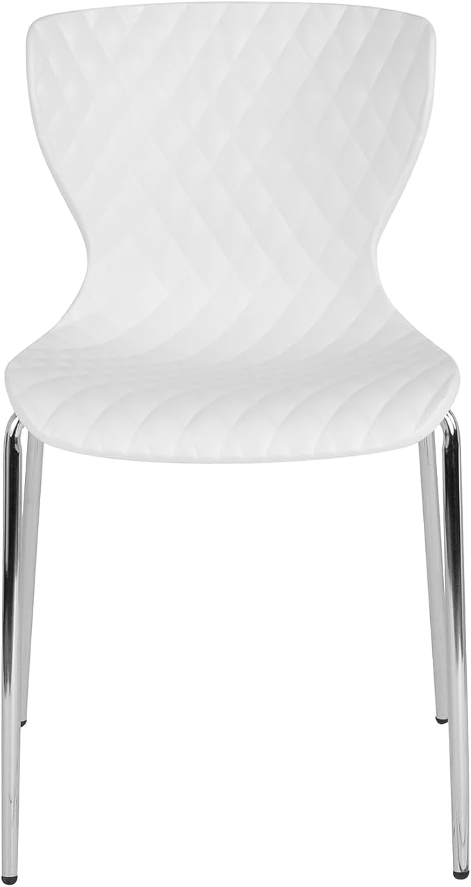 Flash Furniture Lowell Contemporary Design White Plastic Stack Chair
