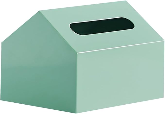 Stylish Tissue Box Durable Tissue Box Exquisite Napkin Holder and Adorable House Shaped Square Tissue Box Holder for Home Office Countertop Modern Tissue Box (Color : Green, Size : B) (Green Multi)