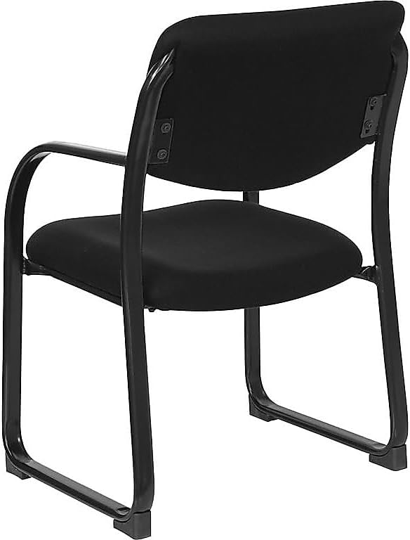 Flash Furniture Richie Black Fabric Executive Side Reception Chair with Sled Base