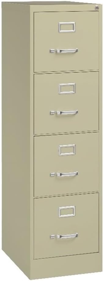 Pemberly Row Set of 3 4-Drawer Letter Width Vertical File Cabinet in Putty/Beige