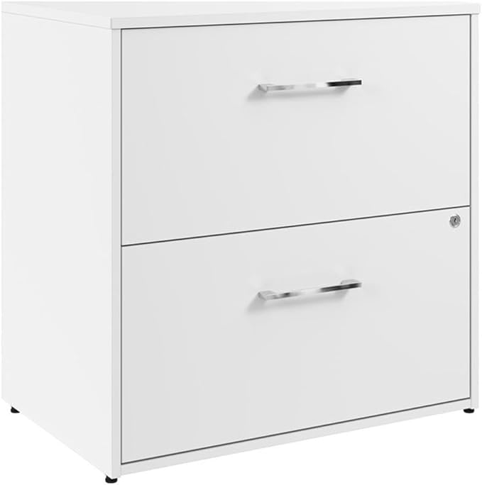 Bush Business Furniture Hustle 2 Drawer Lateral File Cabinet in White, Document Storage Chest for Home and Professional Office