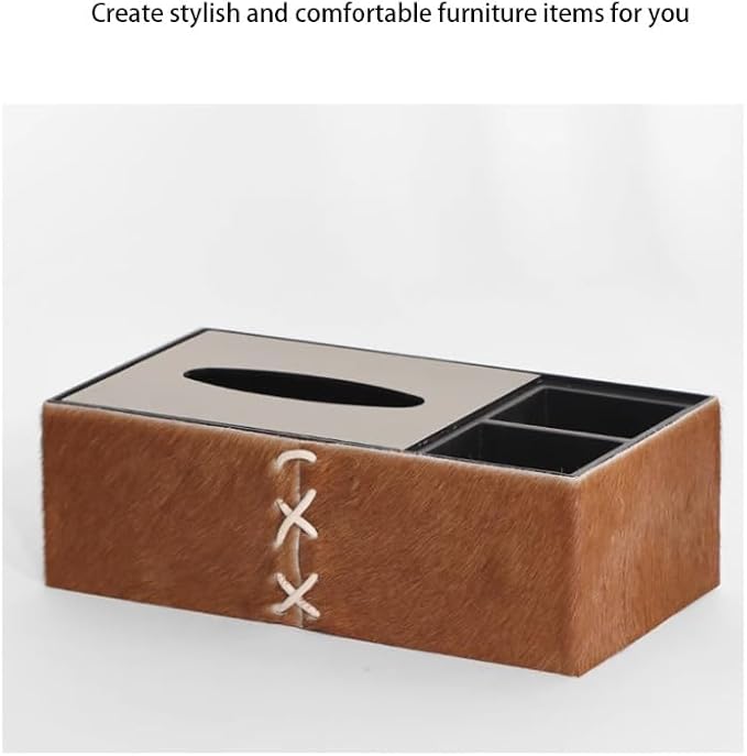 Stylish Tissue Box Toilet Paper Box Cover Rectangular Tissue Holder and Multifunctional Tissue Box for Bathroom Dressers Office Home Decor Modern Tissue Box (Color : White, Size : C) (Brown C)