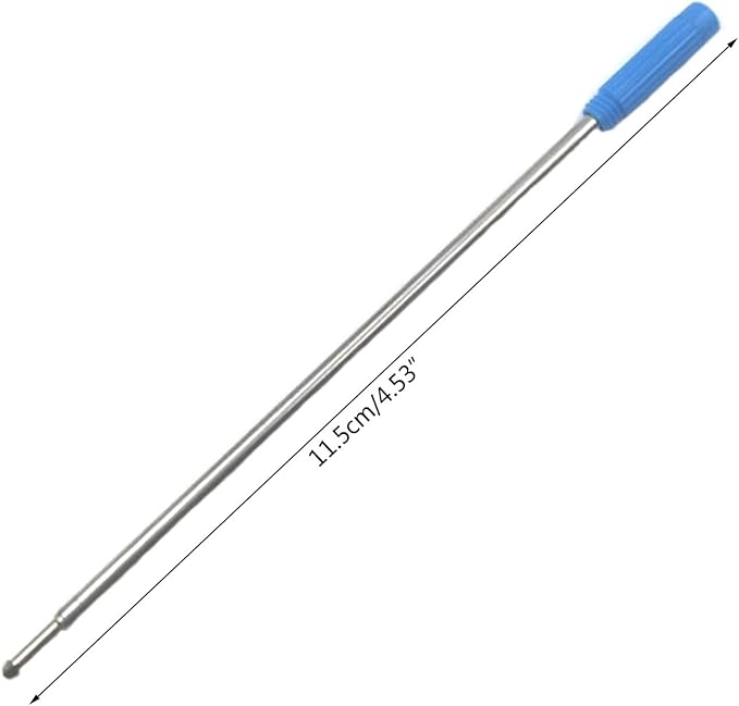 10-Pack Metal Pen Refills Blue and Black Refills 115mm Replacement Ballpoint 1mm Tip Pen Refill, Ink Pen Refills