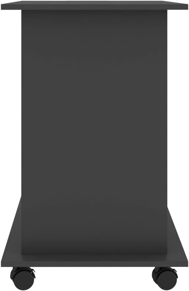 Modern Computer Desk with 4 Castors, Home Office Desk Writing Study Table PC Desk Workstation for Bedroom, Gray 31.5"x19.7"x29.5" Engineered Wood(K)