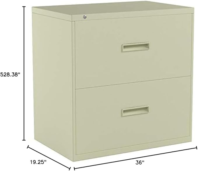 Basyx 2-Drawer Lateral File Cabinets, 36 by 19-1/4 by 28-3/8-Inch, Putty