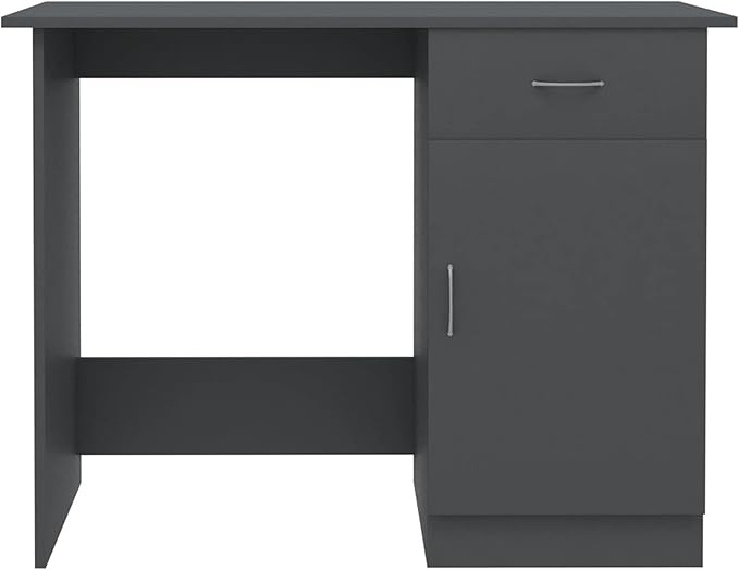 Bopdu Writing Desk Computer Desk Home Office, Writing Table Gamer Workstation Study Desk Gray 39.4"x19.7"x29.9" Engineered Wood