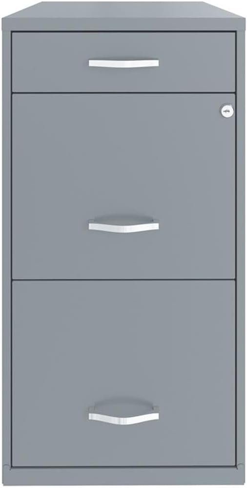 Hirsh Industries Space Solutions 18 inch 3 Drawer Metal File Cabinet with Pencil Drawer Gray