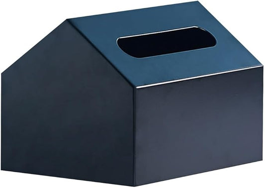 Stylish Tissue Box Durable Tissue Box Exquisite Napkin Holder and Adorable House Shaped Square Tissue Box Holder for Home Office Countertop Modern Tissue Box (Color : Green, Size : B) (Black Multi)