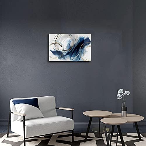 Wall Art Canvas Abstract Art Paintings Blue Fantasy Colorful Graffiti on White Background Modern Artwork Decor for Living Room Bedroom Kitchen 24x16in