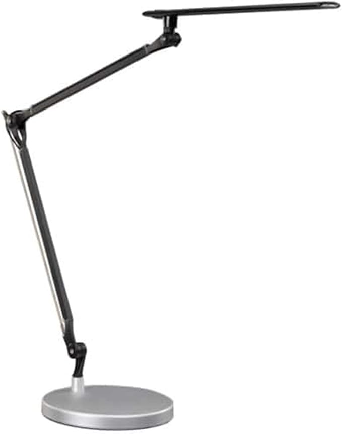 UPLIFTDESK E7 LED Desk Lamp - Adjustable 3 Color Modes, Dimmable Home Office Desk Light for Standing Desk, Dual Monitors, Aluminum Task Lamp (Silver Base)