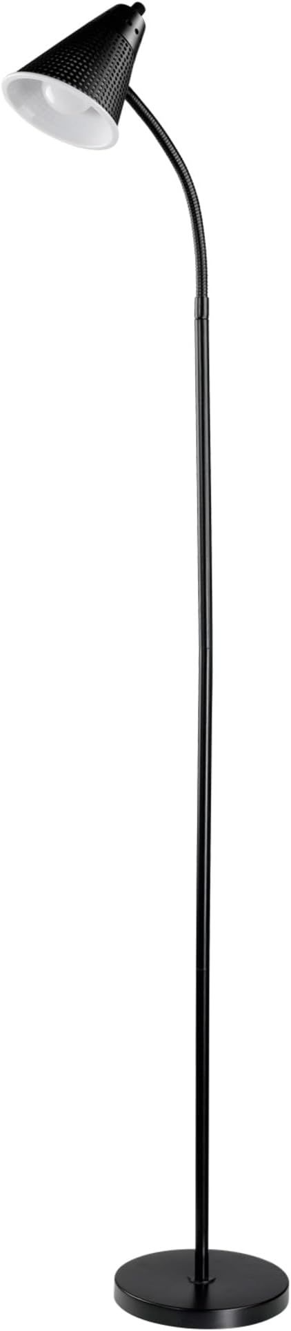 Globe Electric x Novogratz 12708 59" 1-Light LED Integrated Floor Lamp, Matte Black, Plastic Mesh Shade, E26 Bulb Included, Adjustable Spotlight, Modern Standing Light for Bedroom or Office