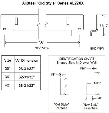 Northland Online Allsteel Lateral File Bar for 30" Wide Allsteel Lateral Filing Cabinets - Cabinet Drawer Metal Rail Insert for Hanging File Folders (6-Pack)