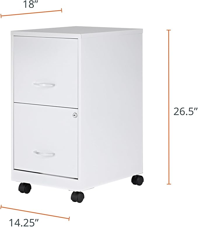 Lorell LYS SOHO File/File Mobile File Cabinet, White
