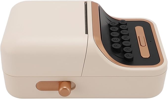 Bluetooth Label Printer Portable Vintage Style 30 to 52mm Label Portable Thermal Label Printer for Office Business Home