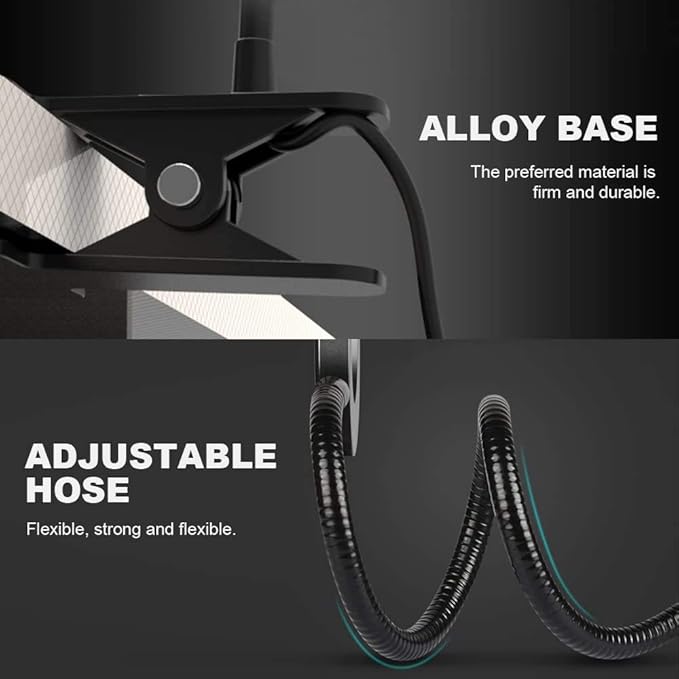 LED Desk Lamp with Clamp, Eye-Caring Reading Light with 3 Color Modes 10 Brightness, Flexible Gooseneck Clip On Lamp for Home Office Bed Headboard, USB Powered Dimmable Table Light