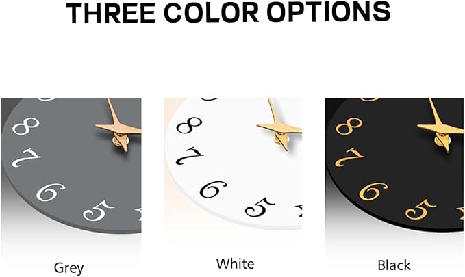 Wall Clock 14 Inch, Modern Wall Clocks Battery Operated, Silent Non Ticking Clock Decorative for Living Room, Office, Home, School (White)