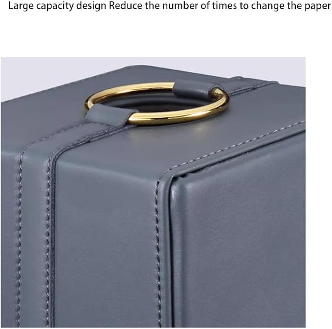 Stylish Tissue Box Durable Leather Tissue Box and Pu Tissue Box Holder Can be Used for Bathroom Dressing Table Bedside Table Office Desk Modern Tissue Box (Color : White) (Graya)