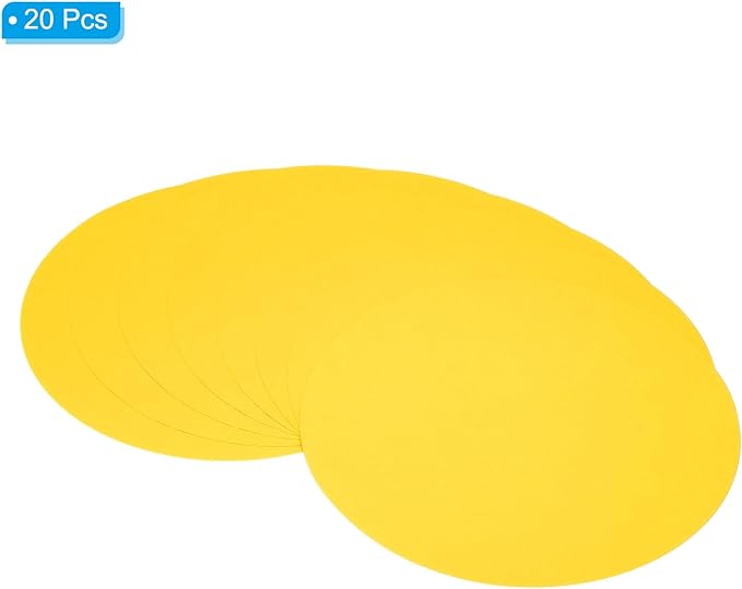 PATIKIL 9.8-inch Round Cardboard Paper, 20 Pcs 200GSM Blank Disc Circles Slices Cutouts Paper for Party Decorations DIY Craft Arts Drawing Painting Writing, Yellow