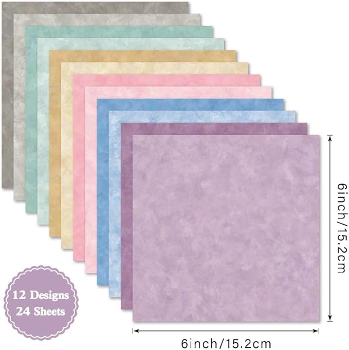 Scrapbook Paper Pad, 6x6 Inch, Single-Sided Decorative Craft Paper, 24 Sheets for Scrapbooking, Cardmaking & DIY Crafts - Vintage Pastel Pink