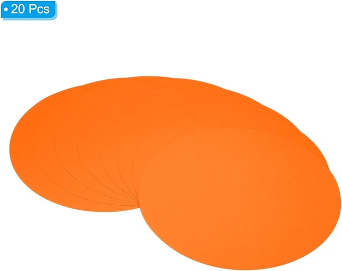 PATIKIL 14.2-inch Round Cardboard Paper, 20 Pcs 200GSM Blank Disc Circles Slices Cutouts Paper for Party Decorations DIY Craft Arts Drawing Painting Writing, Orange