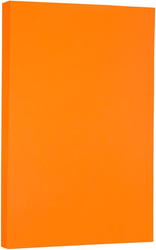 JAM PAPER Legal Colored 24lb Paper - 90 gsm - 8.5 x 14 - Orange Recycled - 100 Sheets/Pack