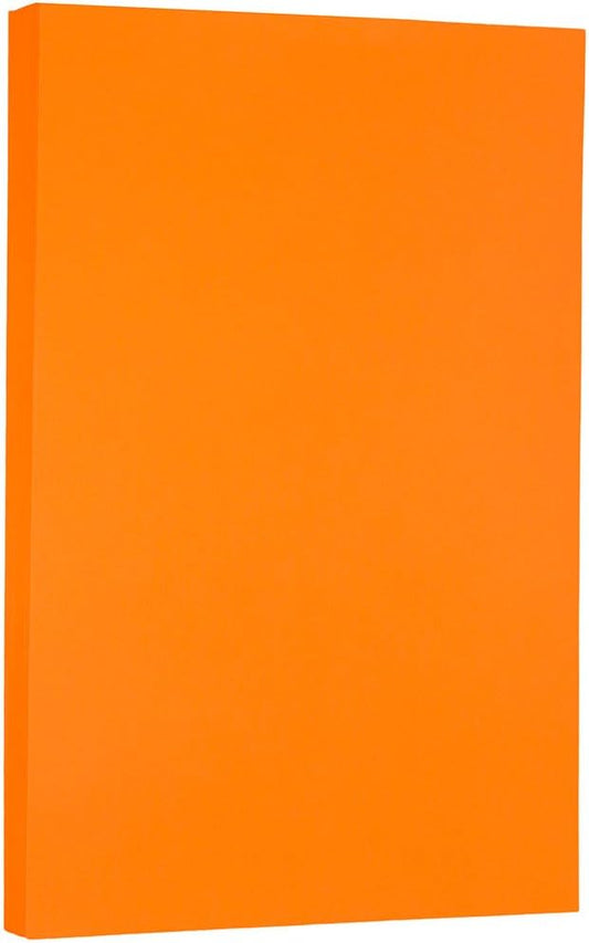JAM PAPER Legal Colored 24lb Paper - 90 gsm - 8.5 x 14 - Orange Recycled - 100 Sheets/Pack