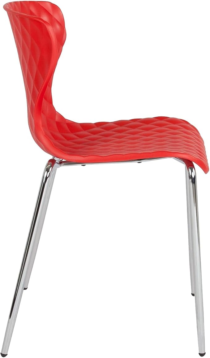 Flash Furniture Lowell Contemporary Design Red Plastic Stack Chair