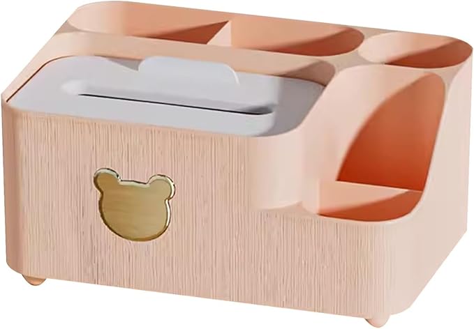 Stylish Tissue Box Multifunctional Tissue Box Tissue Box Cover with Storage Tissue and Remote Control Holder for Home Office Desk Bedroom Modern Tissue Box (Color : Pink, Size : B) (Pink B)