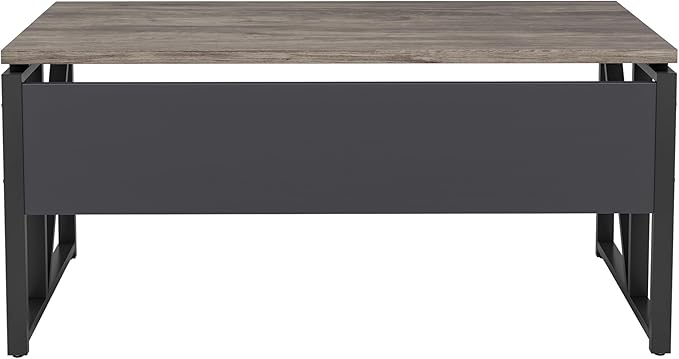 Tribesigns 55 inches Computer Desk with Bottom Storage Shelf Home Office Desk Writing Table for Workstation,Dark Walnut + Steel Leg， Cabinet not Included (Dark Oak, 55-inch -with Shelf)