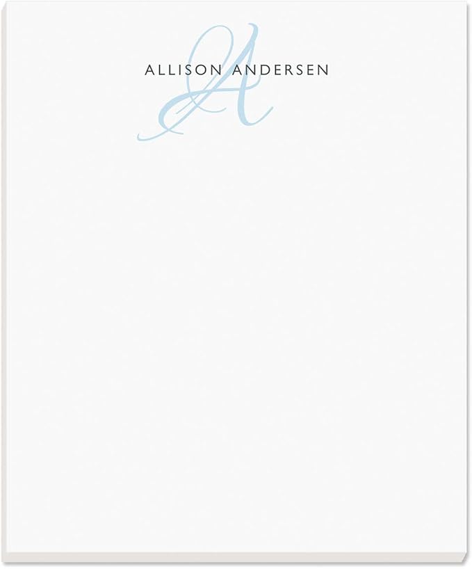 Current Initial Personalized Notepad Set – Set of 4 100-Sheet Pads, Multiple Sizes, Great for Shopping Lists, Grocery Lists and Personalized Gifts, Printed in the USA