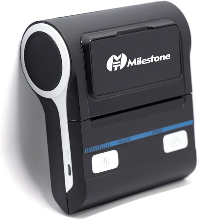 Portable 80mm Thermal Printer, and USB Double Mode Connection Built in Rechargeable Battery Small Printer for Office, Small Business, Study Graphics (US Plug)