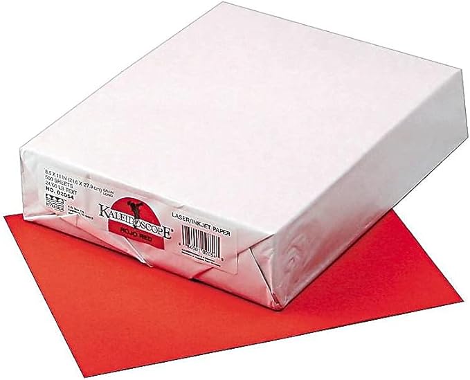 Kaleidoscope Multi-Purpose Paper, 8.5 x 11 Inches, Rojo Red, 500 Sheets (102054)