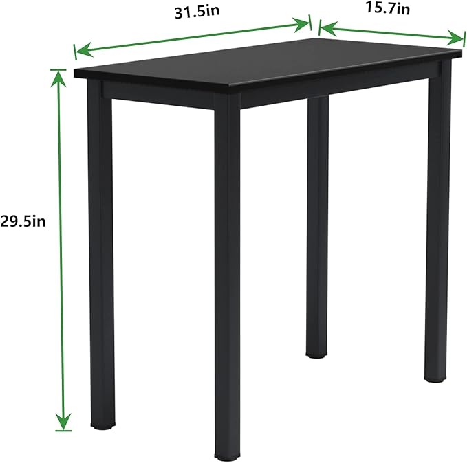 SogesPower 31" Study Computer Desk, Small Writing Desk, Modern Simple Style PC Table for Home Office, Black
