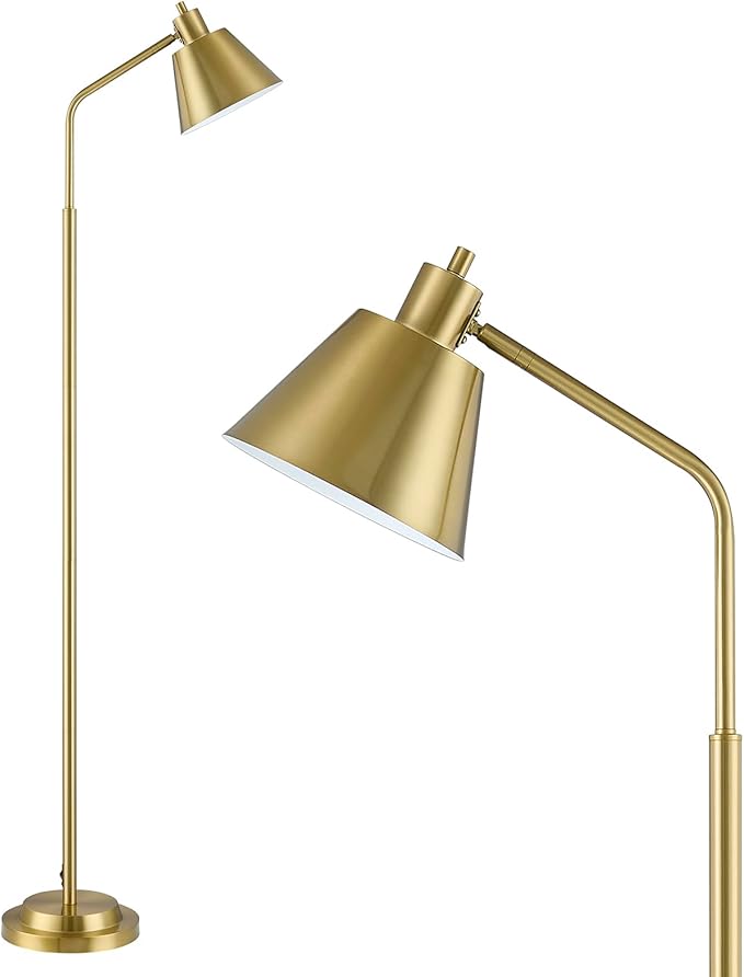 65.3" Floor Lamps for Living Room, Floor Lamp for Bedroom, Dual-Base Industrial Standing Lamp, Adjustable-Head Corner Lamp, Modern Tall Lamp, Living Room Light, Bulb Included, Glod