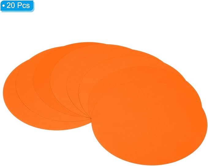PATIKIL 7.9-inch Round Cardboard Paper, 20 Pcs 200GSM Blank Disc Circles Slices Cutouts Paper for Party Decorations DIY Craft Arts Drawing Painting Writing, Orange