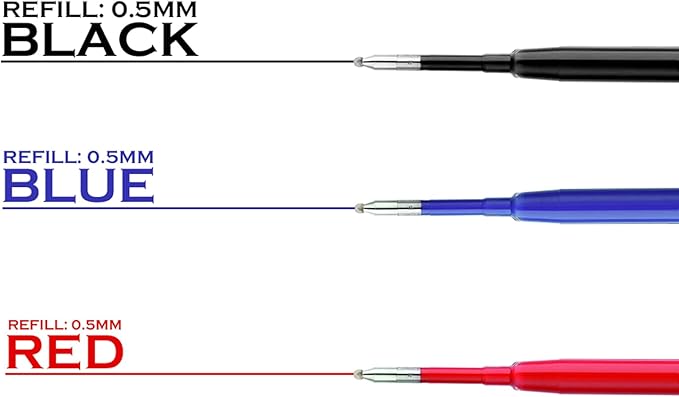 DunBong G2 Gel Ink Pen Refills, for Retractable Gel Pens, 0.5mm Fine Point, Pack of 5 (Blue)
