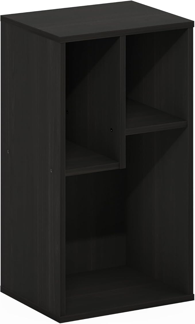 Furinno DALY Book Shelf, 3-Cube Bookshelf, Cube Storage Organizer Bookcase with Irregular Compartments, 9.4 x 11.7 x 21.3, for Living Room, Bedroom, Home Office, Espresso