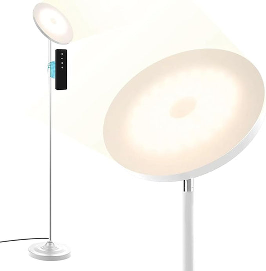 30W/2600LM Bright Floor Lamp with Remote Control, RGB Color Changing Torchiere Floor Lamp, Stepless Adjust Color Temperatures and Brightness for Bedroom and Play Room