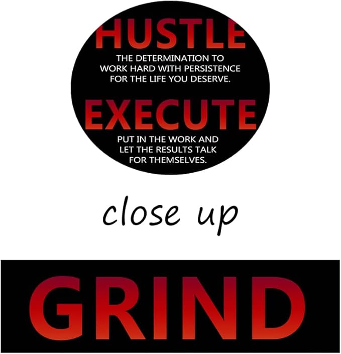 Inspirational Canvas Wall Art Grind Hustle Execute Posters Prints Motivational Office Decor Entrepreneur Quote Wall Picture Painting Artwork Living room Gym Framed Ready to Hang[12''W X 18''H]