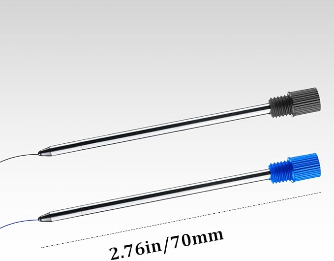 Black Ink Refills (10 Pcs), Replaceable Pen Refills, 2.75 inch (70 mm) Ballpoint Pens Refills, 1mm Medium Tips - Black