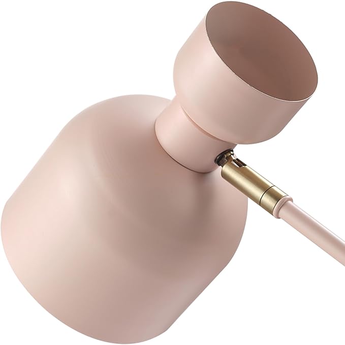 Globe Electric 52297 16" Desk Lamp, Matte Pink, Brass Pivot Joint, in-Line On/Off Switch, Reading Light, Dorm Room Essentials, Lamps for Living-Room, Office Supplies, Lights for Home